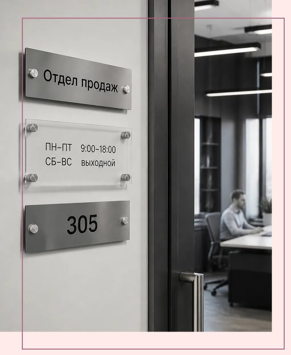 Офисные таблички на дверь в Городце по цене от 4960 р. | Аванза-Грд